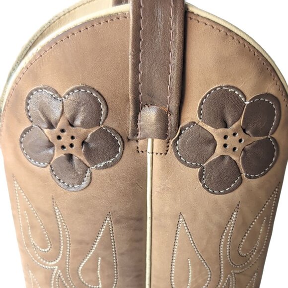 Vintage Acme Brown Leather Daisy Western Cowgirl Boots Size 6.5 M - Picture 10 of 13